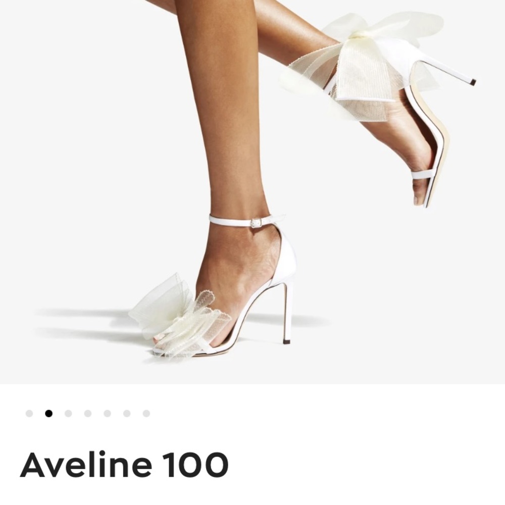 JIMMY CHOO Aveline 100 Latte heels w/ Asymmetric Grosgrain Mesh Fascinator Bows